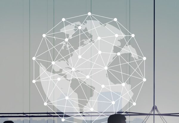 Network graphic overlay banner background